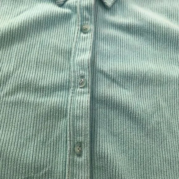 Elisabeth by Liz Claiborne Corduroy Long Sleeve Blue Shirt Petite 2 Plus Size - Picture 6 of 9